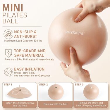 Набір для пілатесу: кільце 38 см, м'яч, гумки та стрічки | Для дому