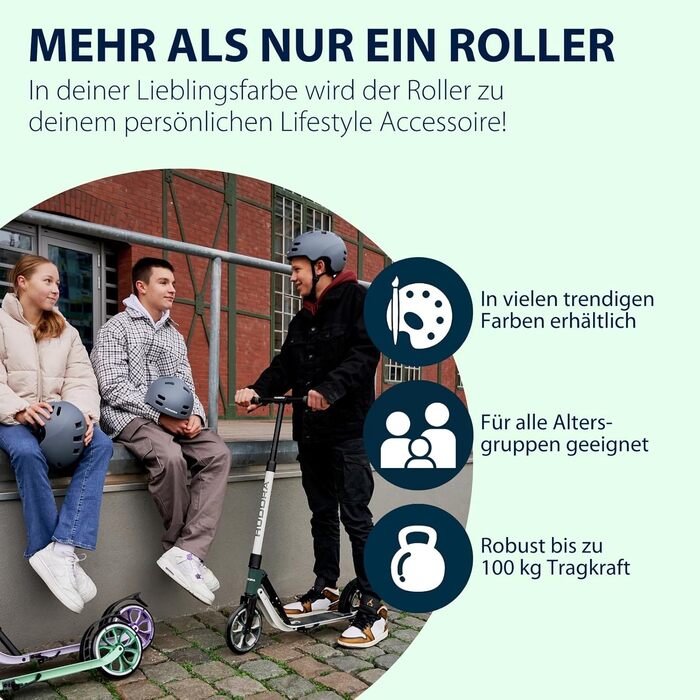 Самокат HUDORA BigWheel 205 Advanced алюмінієвий, складаний, регульований, до 100 кг, для дітей, підлітків і дорослих