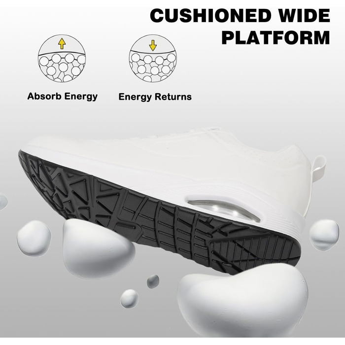 Кросівки чоловічі Situkeke для бігу, тренувань та повсякденного носіння (білі, 44 EU)