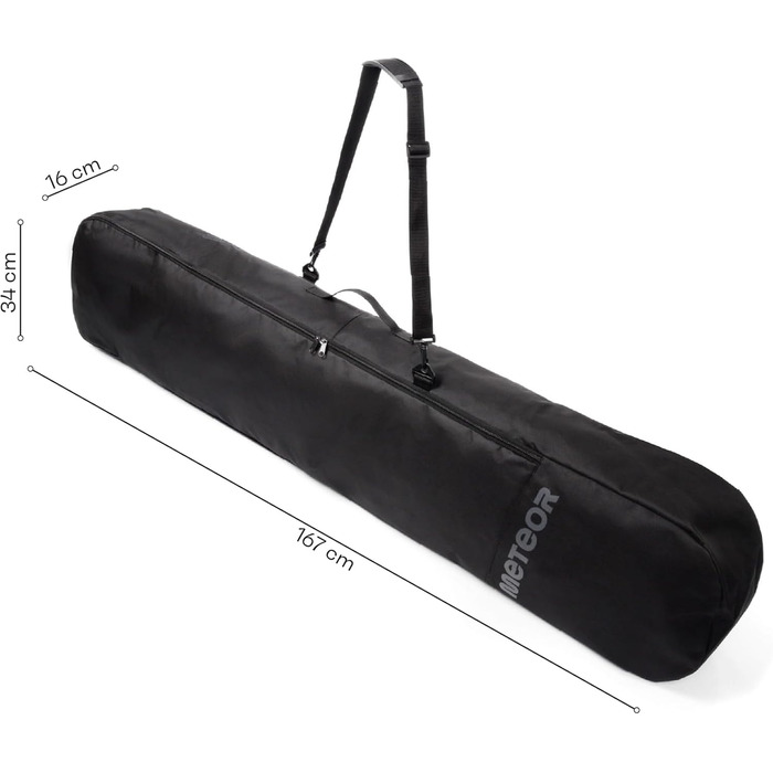 Чохол для сноуборду Meteor - до 167 см, водонепроникний, міцний, чорний