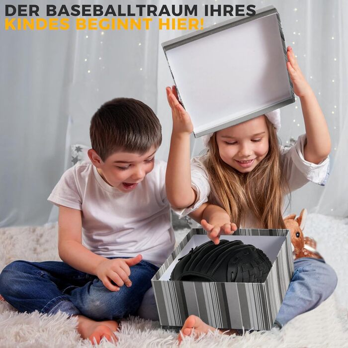 Рукавиця для бейсболу та софтболу Rechte Hand (12.5 дюймів, чорна) - для дорослих, тренувальна/змагальна, потовщена, міцна