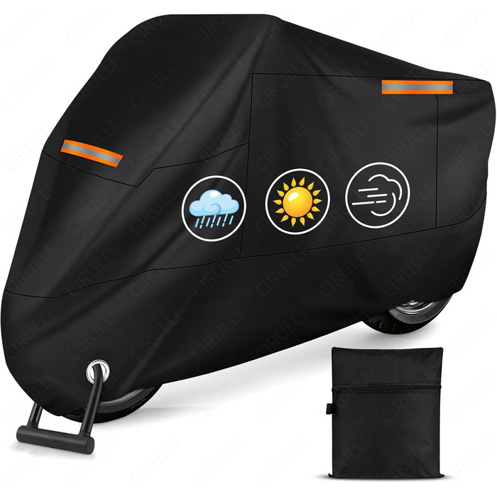 Захисний чохол для мотоцикла Cirulli, 245x105x125 см, водонепроникний, вітростійкий, з оксфордської тканини