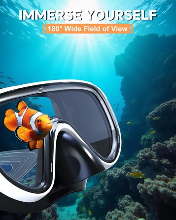 Набір для снорклінгу G2RISE для дорослих: маска та трубка для плавання, дайвінгу та снорклінгу. Зручна маска з загартованими лінзами та регульованою застібкою. Біло-помаранчевий колір.