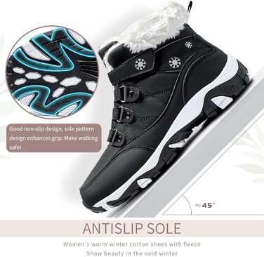 Зимові чоботи VITIKE для жінок, теплі, з підкладкою, снігоступи, осінні, туристичні, зимові, білі, зелені (37 EU, чорний та білий)