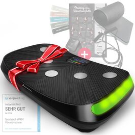 Платформа для вібраційного тренування Sportstech 4D VP400, sVibe, з LED, тренувальні ремені та мотузки (комплект)