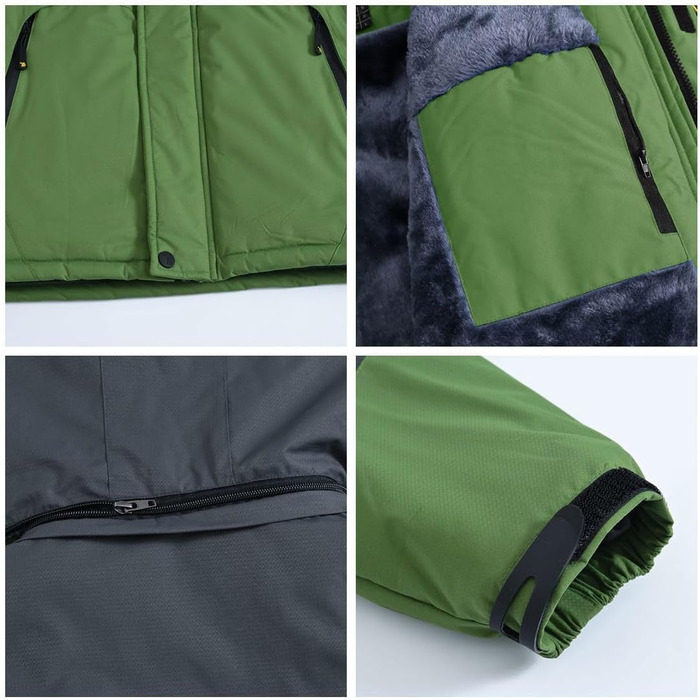 Куртка Ysento для чоловіків, зимова, софтшел, водонепроникна, тепла, з капюшоном, для активного відпочинку (зелена, розмір L)