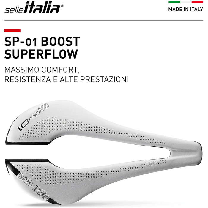 Сідло для велосипеда Selle Italia SP-01 Boost Superflow, біле, унісекс, універсальний розмір