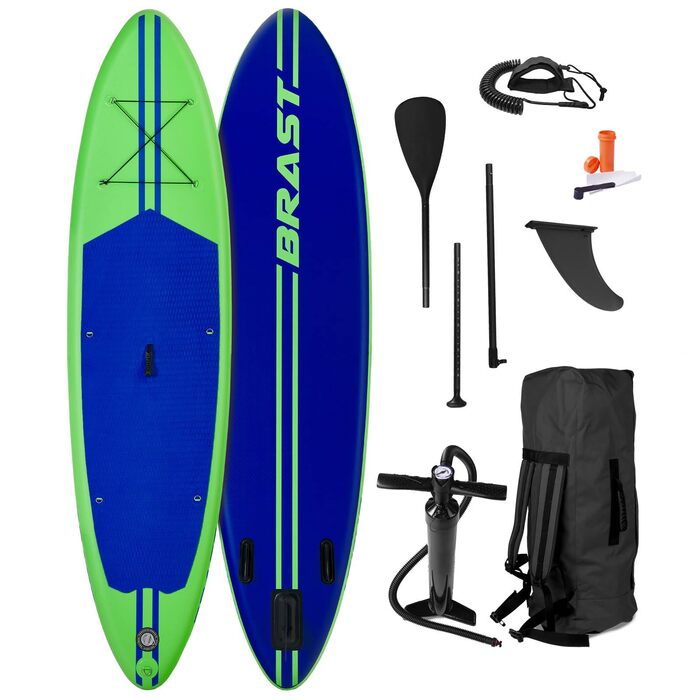 SUP дошка BRAST Primo надувна з веслом та аксесуарами 320x81x15 см (Зелена)