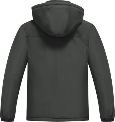 Зимова куртка Daen Outdoor: вітронепроникна, водонепроникна Softshell з флісовою підкладкою, для катання на лижах, функціональна, з капюшоном (M, темно-сірий)