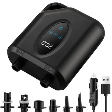 OBEST Електричний Насос для Шини 12000mAh, 20 PSI, Бездротовий, Подвійний, Автоматичне Вимкнення, Чорний