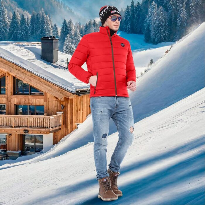 Чоловіча куртка Nebulus TAMMES, тепла outdoor куртка, практична та універсальна перехідна та зимова куртка (S, Червона)