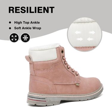 Зимові черевики Mishansha Herren для жінок, теплі, водонепроникні, на шнурівці, рожеві, 38 EU