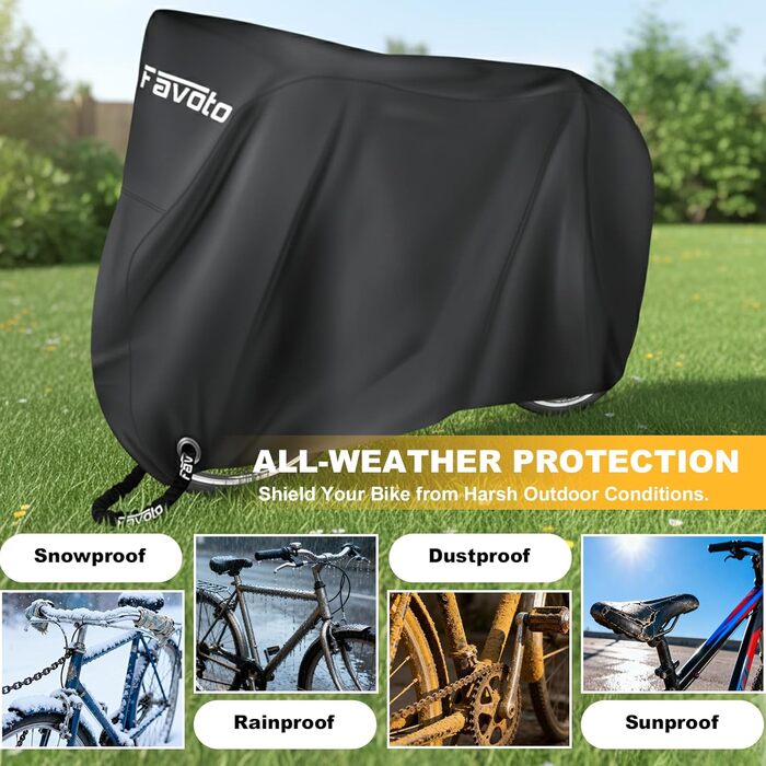 Водонепроникна накидка для велосипеда Favoto - захист від пилу, сонця та подряпин (200x70x110см)