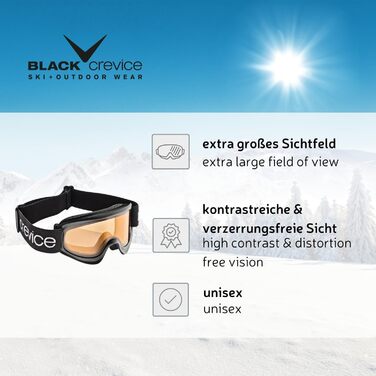 Дитяча лижна маска Black Crevice BCR041271, захист UV, антифог