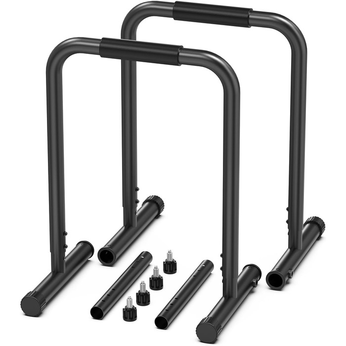 Стійка для віджимань та підтягувань Power Tower, регульована висота 170-220 см, чорна, для дому