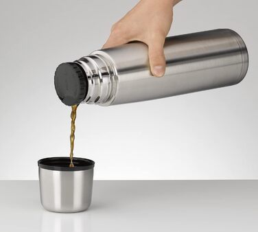 Термос alfi ISOTHERM PERFECT DV 1,0 л з нержавіючої сталі, з чашкою, герметичний, тримає тепло, не залишає відбитків, довговічний, для посудомийки, BPA-free, 1000 мл