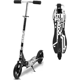 Самокат Cecaylie Cityroller з великими колесами, складаний, регульований по висоті, для дітей і дорослих, заднє гальмо, ремінь для перенесення, до 100 кг