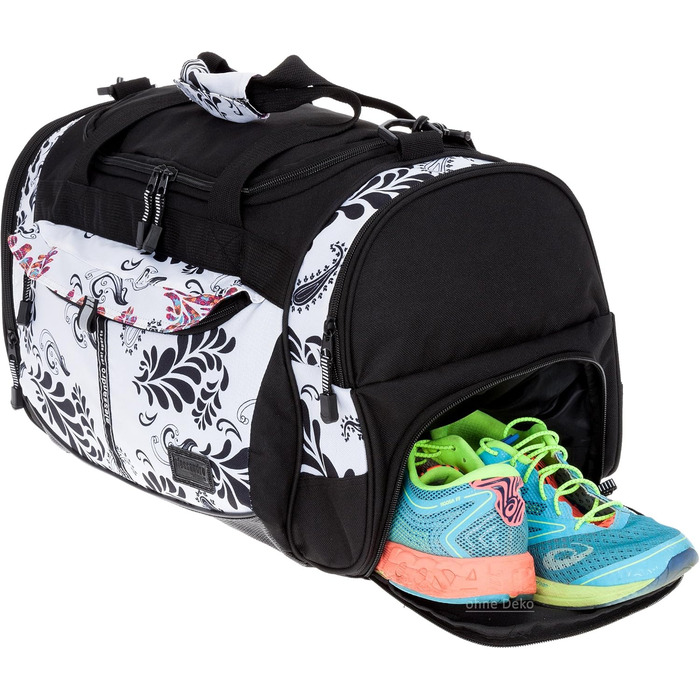 Спортивна сумка ALESSANDRO/ELEPHANT Mate 55 см 45 л, білий пейслі, для фітнесу та подорожей
