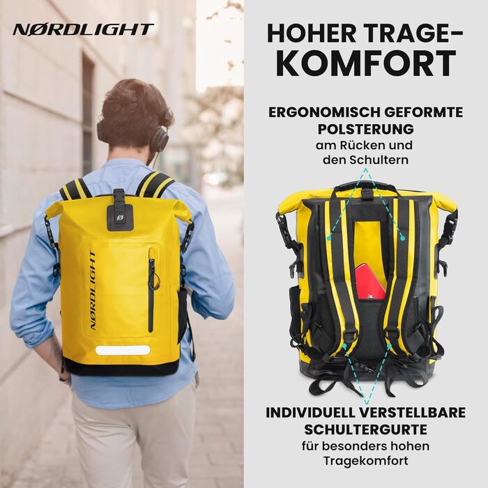 Водонепроникний рюкзак Nordlight Roll Top 25L Hybrid - Dry Bag з відділенням для 15