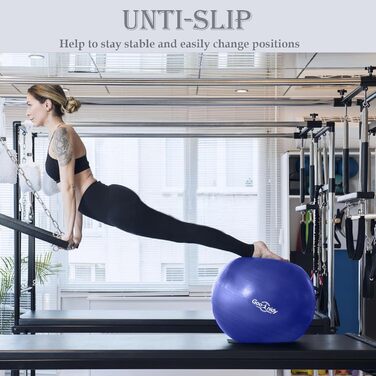 Великий фітнес-м'яч для занять гімнастикою та йогою, XL (68-75 см), витримує до 1000 кг, з насосом, синій