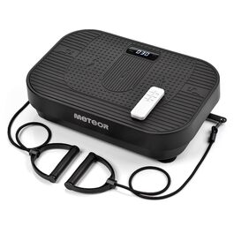 Віброплатформа Meteor для фітнесу вдома: 120 рівнів інтенсивності, 5 програм, 3 зони тренувань, пульт, гумові стрічки, до 160 кг