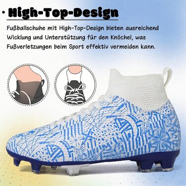 Дитячі футбольні бутси для хлопчиків та дівчаток, розмір 37 EU, білий та синій