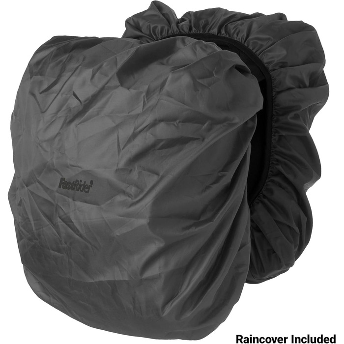 Велосипедна сумка FastRider Unibag Traffic для багажника, 28 л подвійна та 14 л одинарна, водовідштовхувальна, зі світловідбивачами, з 100% переробленого поліестеру, чорна
