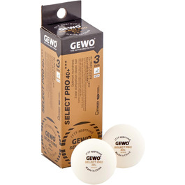 GEWO Select PRO тенісні м'ячі для настільного тенісу 3 зірки, пластикові 40+ мм зшиті, ITTF сертифіковані, білі, професійні, 3 шт.