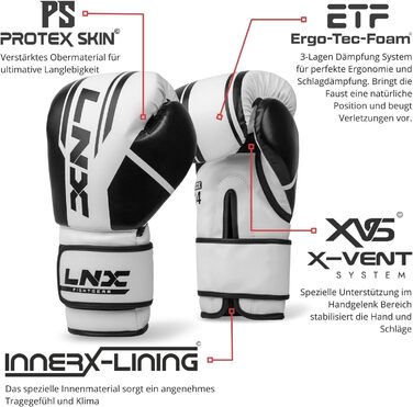 Боксерські рукавички LNX Performance Pro 10/12/14/16 унцій для боксу, кікбоксингу, муай-тай, MMA