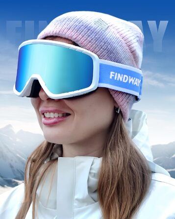 Лижні окуляри Findway для катання на сноуборді та лижах, OTG (сумісні з окулярами), захист від UV та запотівання, унісекс