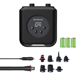 Електрична SUP-насос dwndpump HOBO PRO: акумулятор 4000 mAh, 20 PSI, для SUP, каяків, матраців, 12V автоживлення, сірий