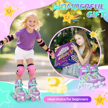 Дитячі ролики Nattork для дівчаток, Райдужне єдинорога, для малюків, 5-8 років, регульовані ролики з підсвічуванням – найкращий подарунок на день народження