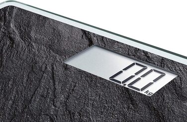 Електронна вага Soehnle Style Sense Compact 300 Slate, чорна, LCD-дисплей, плоский дизайн, велика платформа, максимальна вага 180 кг
