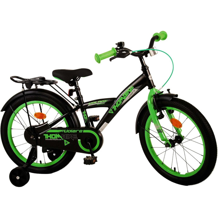 Дитячий велосипед Volare Thombike 18 дюймів для хлопчиків, чорний/зелений
