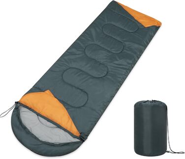 Спальний мішок Paco Home для дорослих та дітей: комфортний, дихаючий, для кемпінгу та подорожей (220x70x6 см, Антрацит)