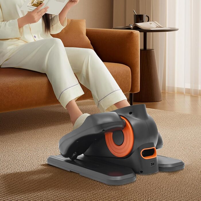 Еліпсотренажер електричний, міні-еліпсотренажер з пультом дистанційного керування та неслизьким килимком, 12 швидкостей, тихий, для офісу, підлітків, людей похилого віку, чорний