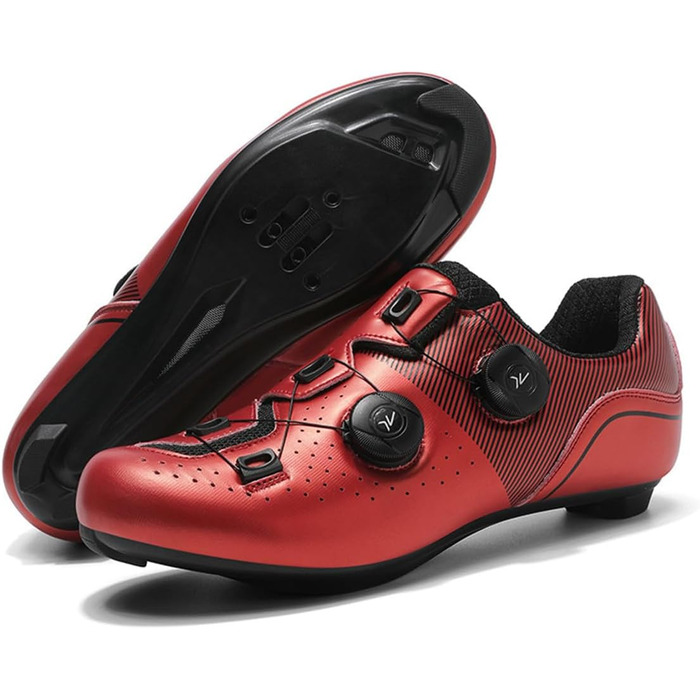 Велотуфлі для чоловіків та жінок SPD/SPD-SL/Look Delta: MTB, шосе, крос-кантрі. Дихаючі, білі (червоні), 39 EU