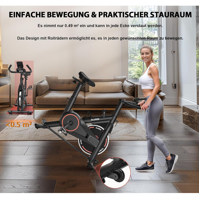 Велотренажер для дому з LCD-монітором, тихий ергометр spinning bike, фітнес-велосипед до 160 кг, для кардіотренувань