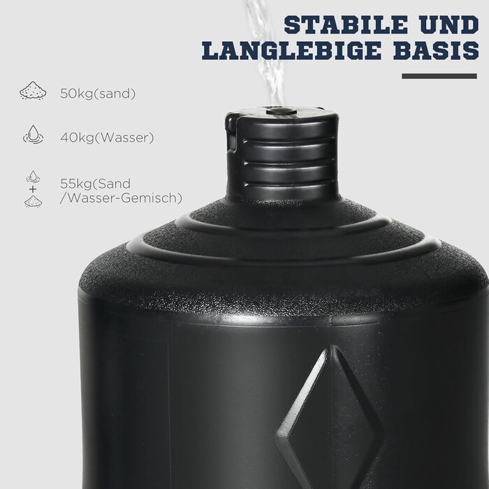 SPORTNOW Стійка боксерська груша 178-207 см, регульована висота, з HDPE основою, для дорослих і дітей, для домашніх тренувань