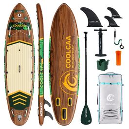 SUP дошка COOLCAA 355 см (Extra Large) надувна, з веслом та аксесуарами, для дорослих до 222 кг, Jungle Echo