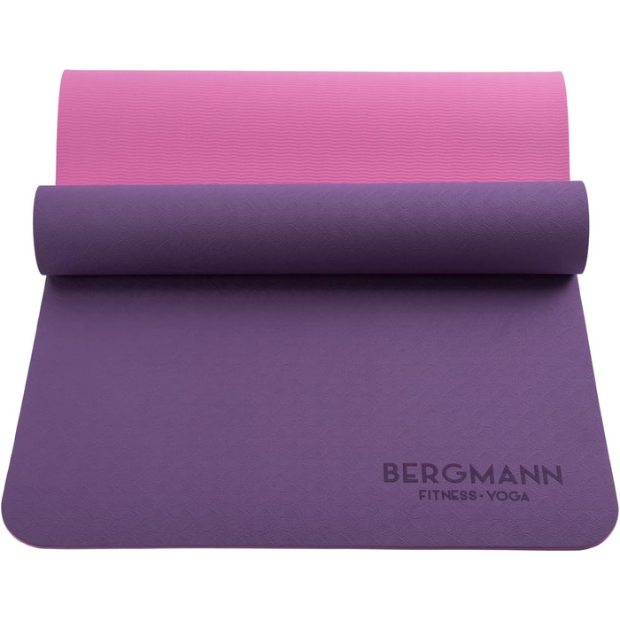 Килимок для йоги Bergmann з ремінком, TPE фітнес-килимок, спортивний килимок для йоги, пілатесу, домашніх тренувань, 183 x 61 x 0.6 см