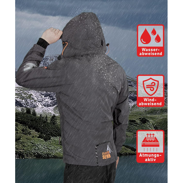 Чоловіча куртка Softshell AS301: водонепроникна функціональна куртка для outdoor з флісовою підкладкою, сіро-помаранчева, розмір L