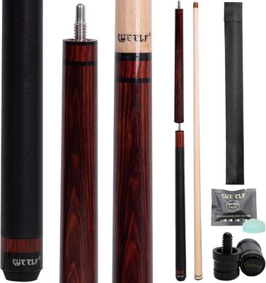 Більярдний кий CUEELF для брейків, 652 г, 3 частини, тверда зелена бакелітова вершина, лаковане дерево