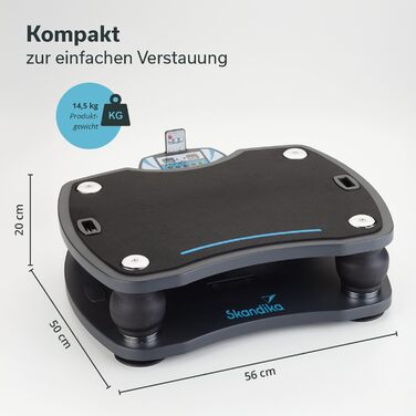 Вібраційна платформа Skandika Vibrationsplatte 500 3D | велика протиковзка поверхня | 4 програми + 20 рівнів | фітнес вдома | з тренувальними гумками, пультом ДУ та постером