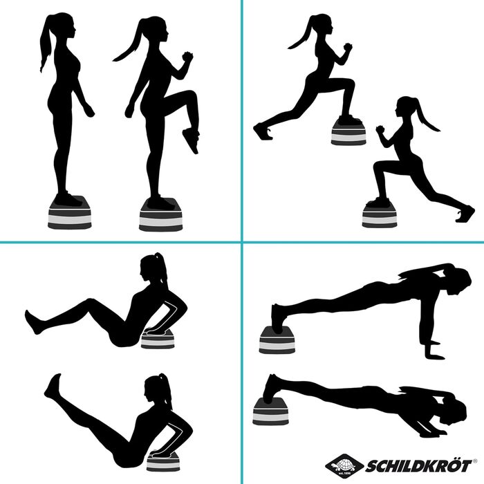 Аеробний степпер Schildkröt Fitness, 3-рівневе регулювання висоти, нековзка поверхня, гумові ніжки, навантаження до 150 кг, для дому
