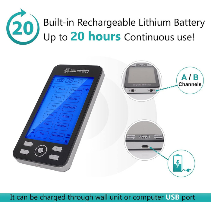 NueMedics TENS 24: Мультифункціональний масажер для м'язів та зняття болю (комплект)