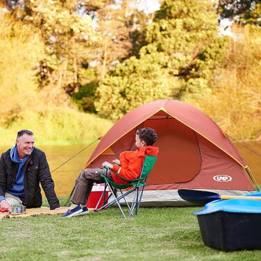 Намет кемпінговий Campingzelt купольний 2/3/4/6 місць, легкий, портативний для кемпінгу, пляжу, походів, сірий/червоний