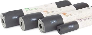 Йога-мат Bodhi ECO PRO DIAMOND 185x60 см, натуральний каучук, ультра-грип, екологічний, для йоги, пілатесу та фітнесу, сірий