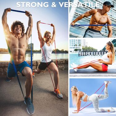 Набір еластичних стрічок FitBeast для фітнесу, силових тренувань, йоги та реабілітації (4 шт., 2.3-36 кг)