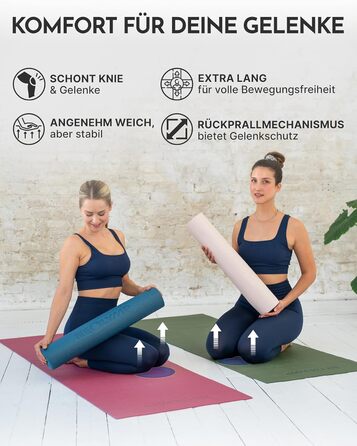 Йога мат NEOLYMP: неслизька, для захисту суглобів – килимок для фітнесу та йоги 183x61 см з PVC, фіолетовий колір. З подарунком: E-book та відеоуроки